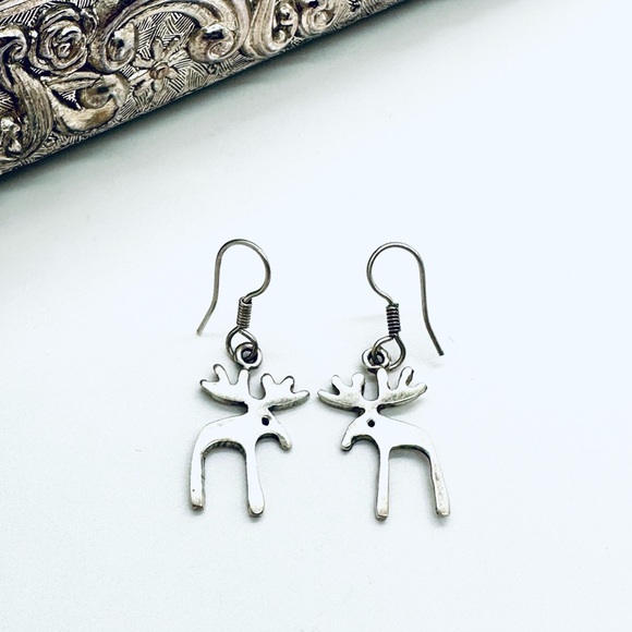 Vintage Silver Moose Earrings - Picture 6 of 6